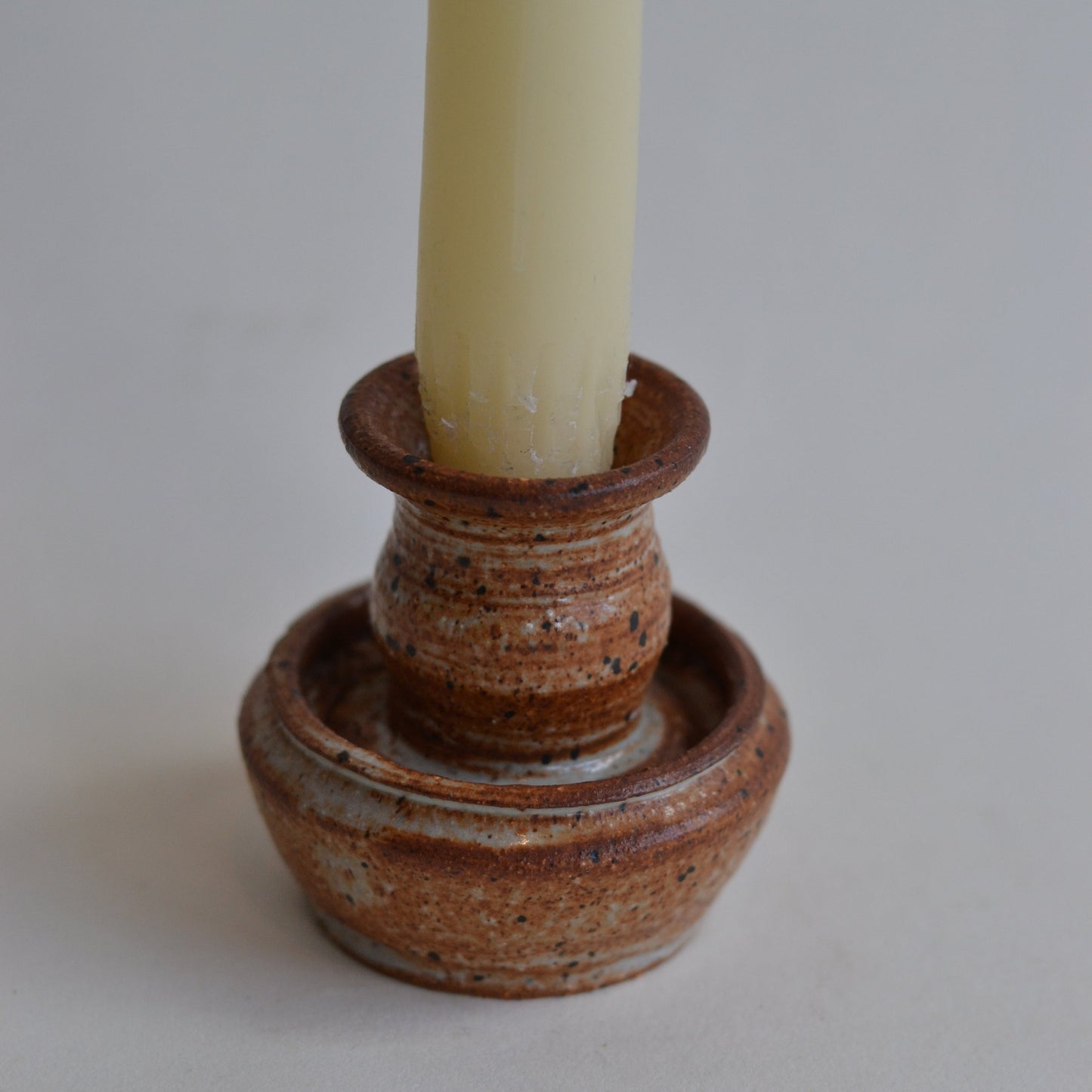 Ceramic Taper Candle Holder, Small Rust