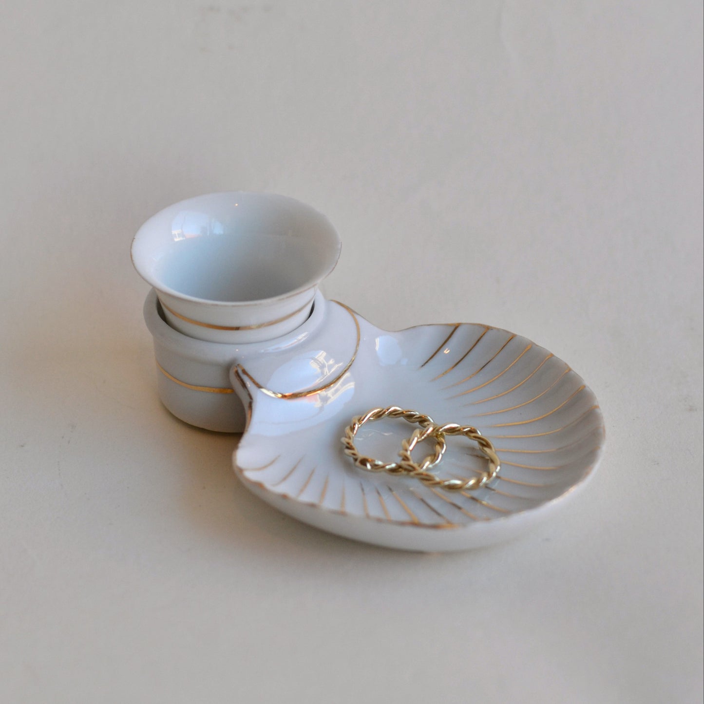 Seashell with Tiny Cup Ring Dish