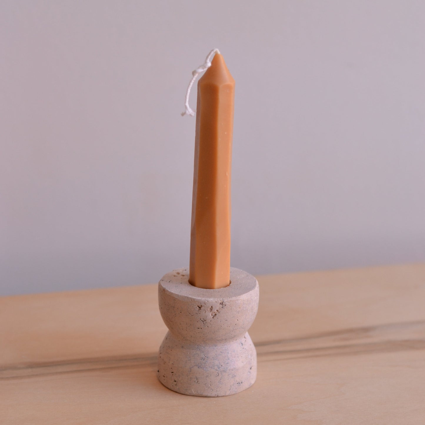 Dune Candleholder | Travertine Marble Taper Candleholder, Small