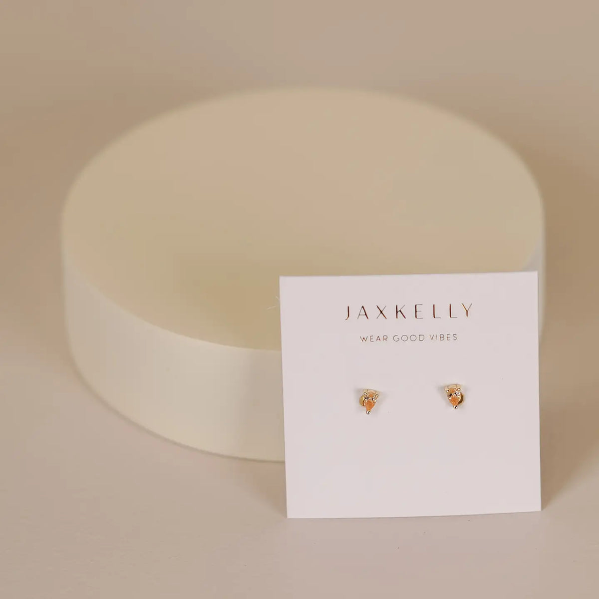 Jax Kelly | Teardrop Studs, Champagne CZ