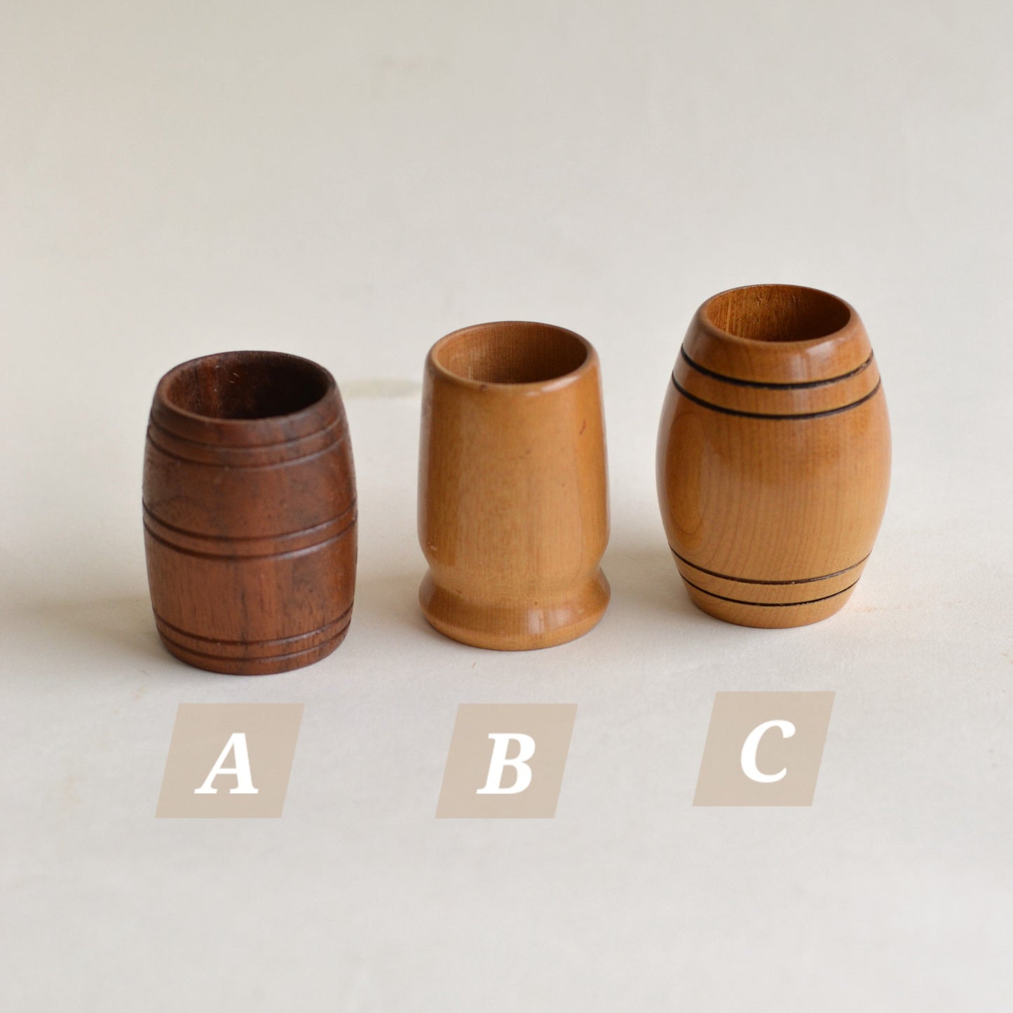 Vintage Wooden Barrel Toothpick Holders