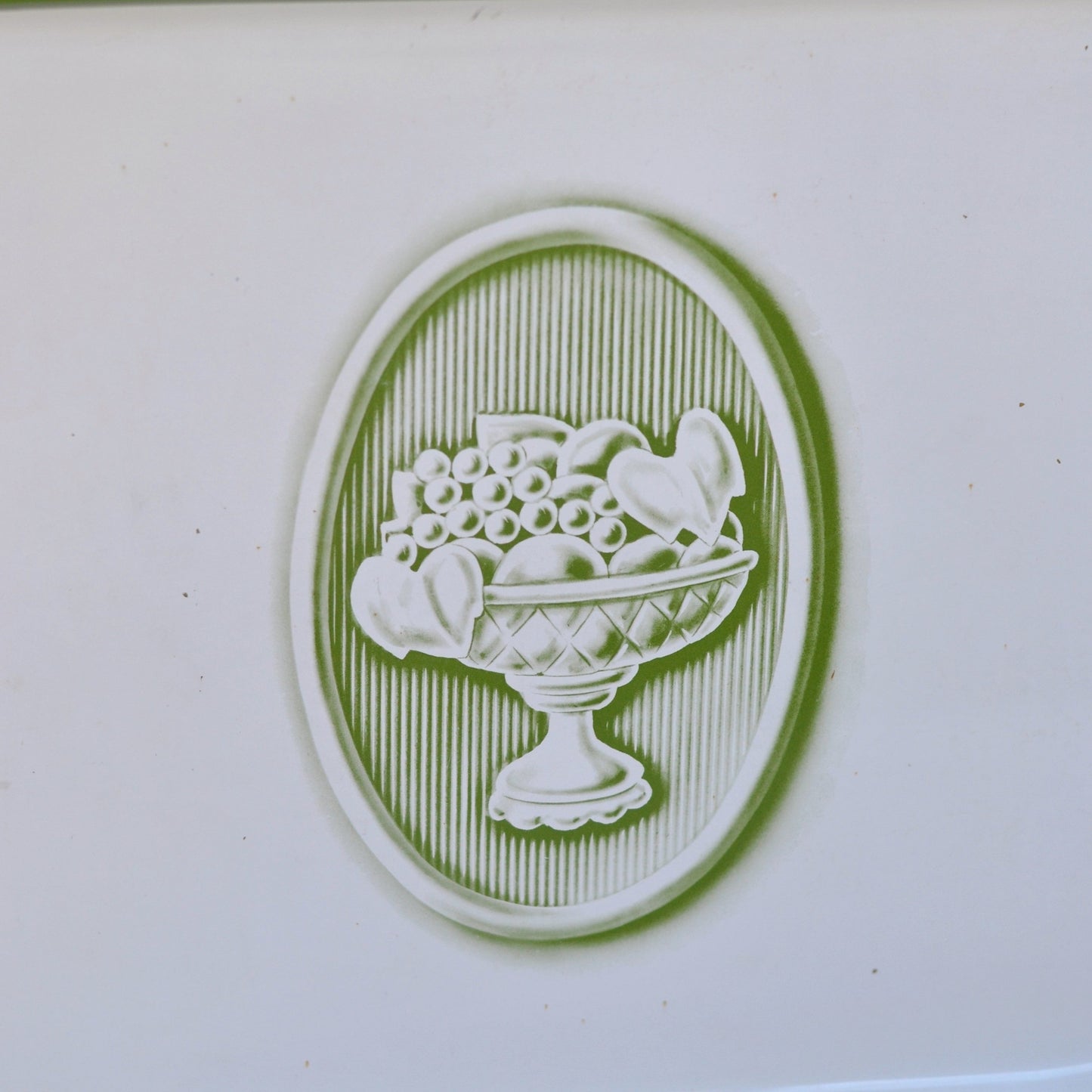 Large Green and White Enamel Tray