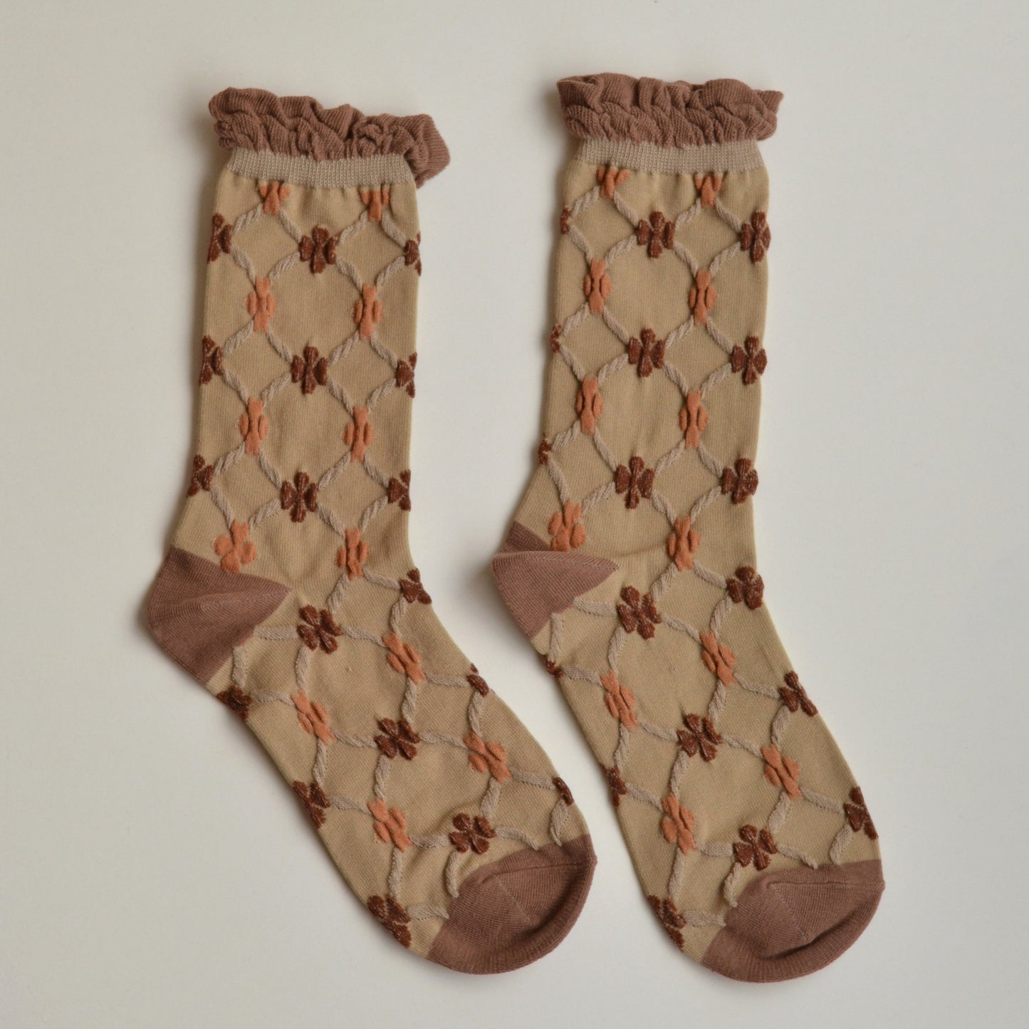Fall Socks | Brown Trellis