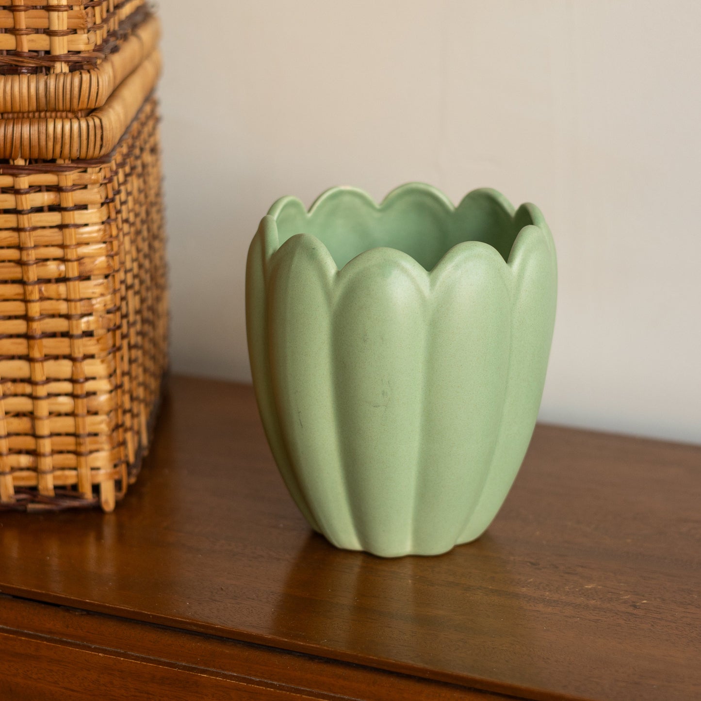 Matte Glaze Mint Tulip Shaped Vase, USA