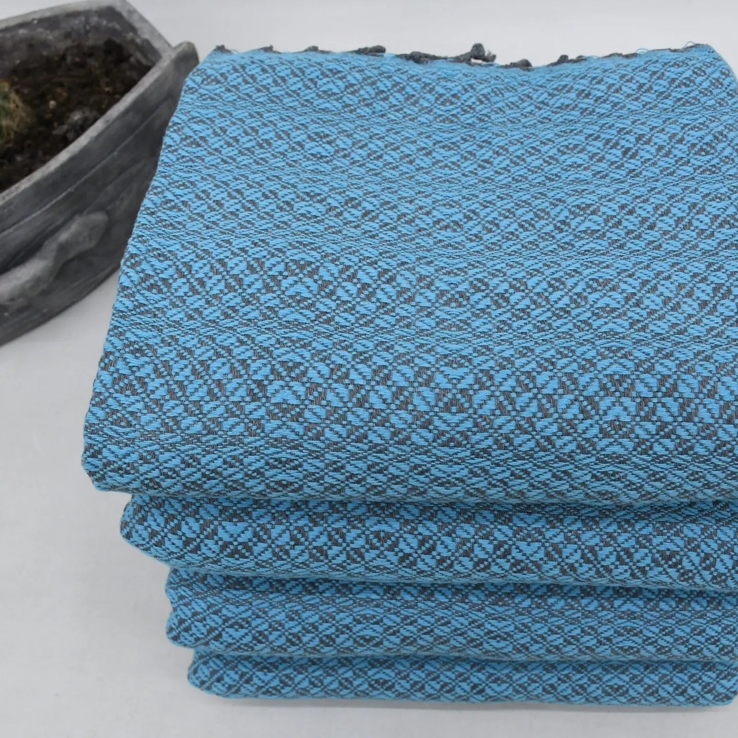 Turkish Towel | Luxury Bath Towel, Turquoise + Grey