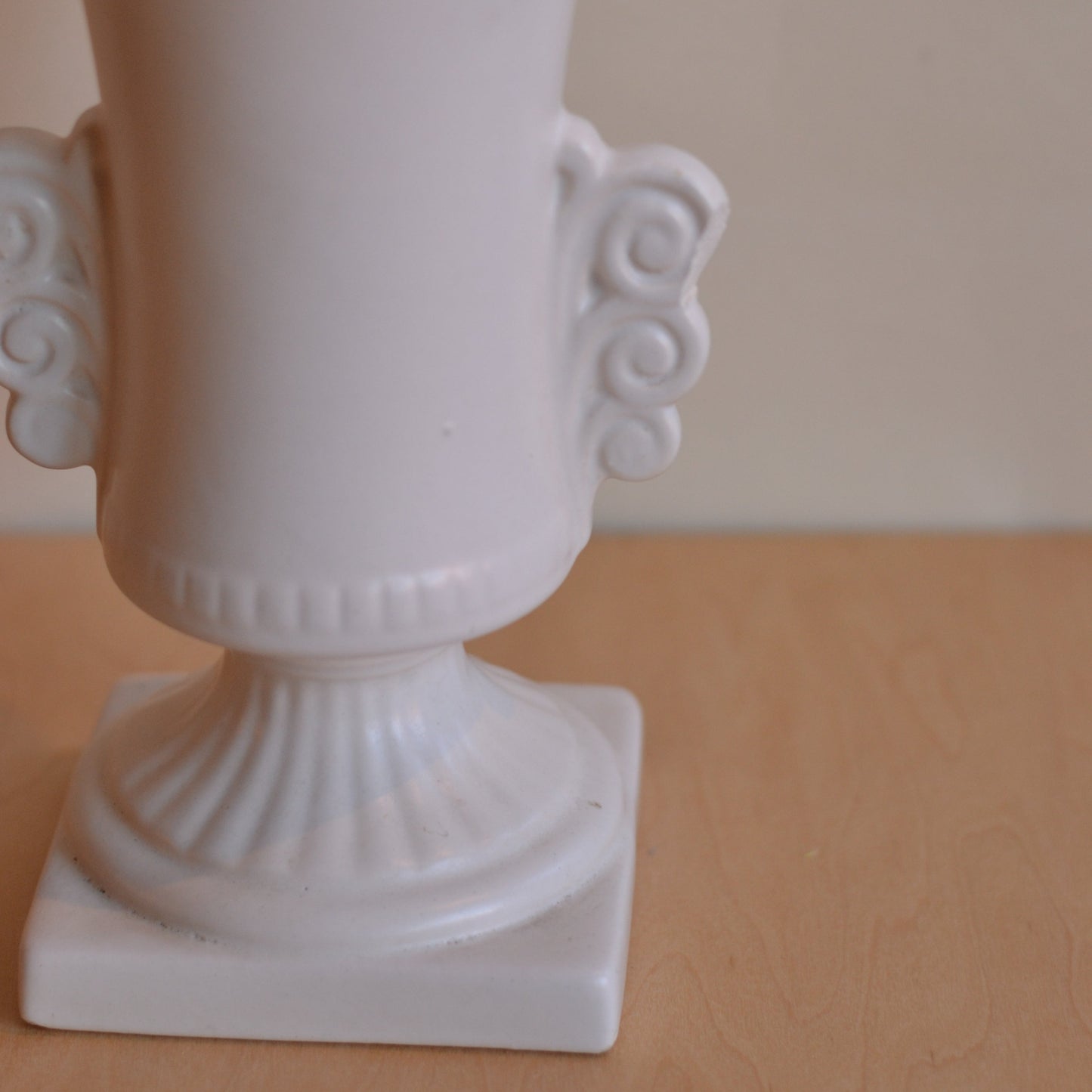 Matte White Tall Footed Vase