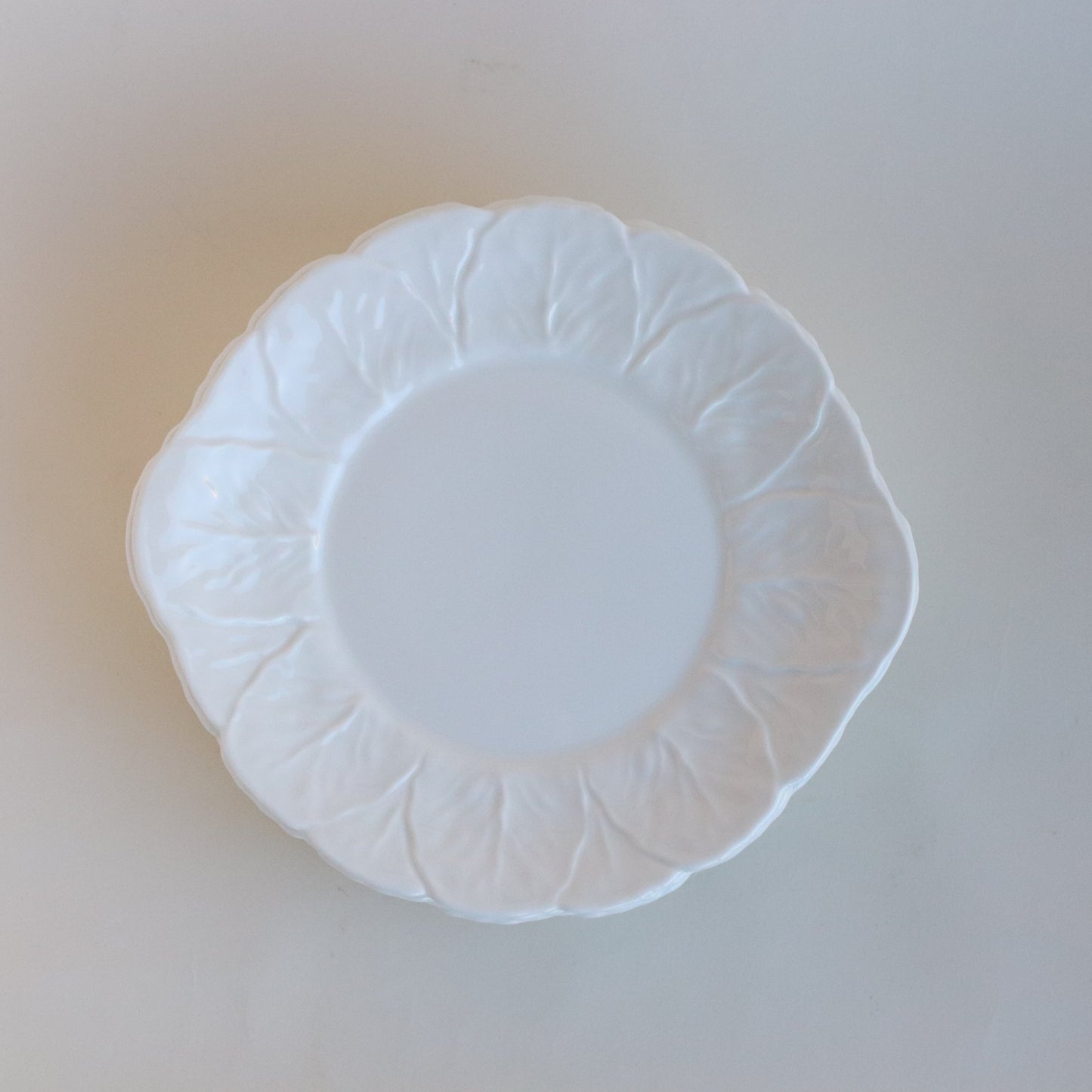 Wedgwood White Dessert Plates with Leaf Trim, Set of 4