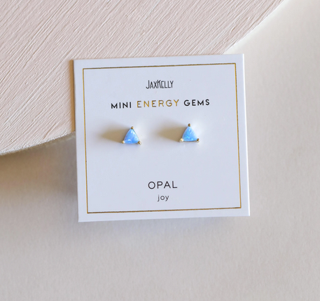 Jax Kelly | Mini Energy Gem Studs, Fire Opal