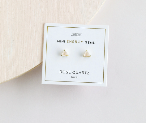 Jax Kelly | Energy Gemstone Studs, Rose Quartz