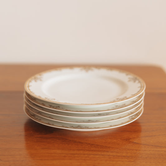 Haviland of France Gold Decorated Salad Plates, Set of 5