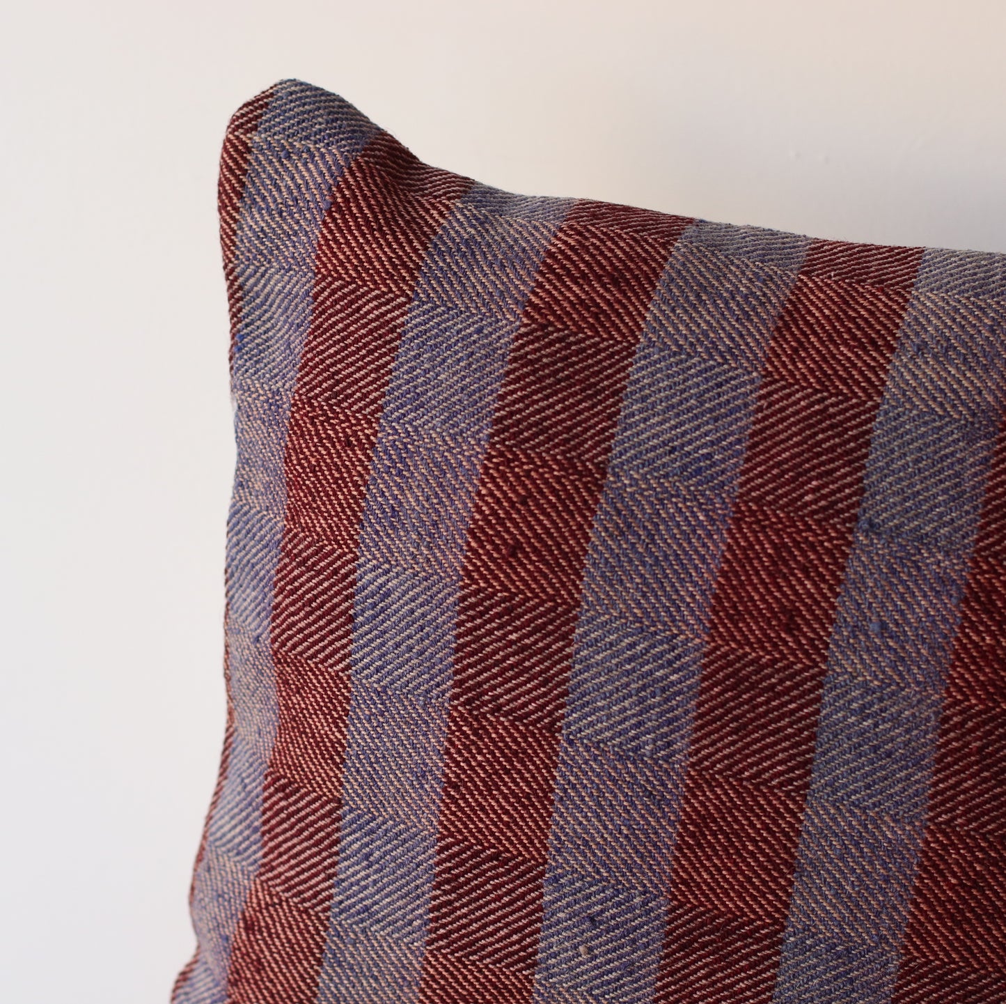 Kilim Pillow | Blue and Burgundy Check, includes insert, 16"