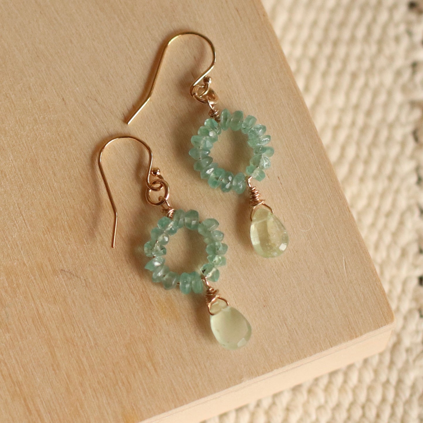 Cire’ Alexandria | Aquamarine Gemstone Chandeliers, 14K Gold Filled
