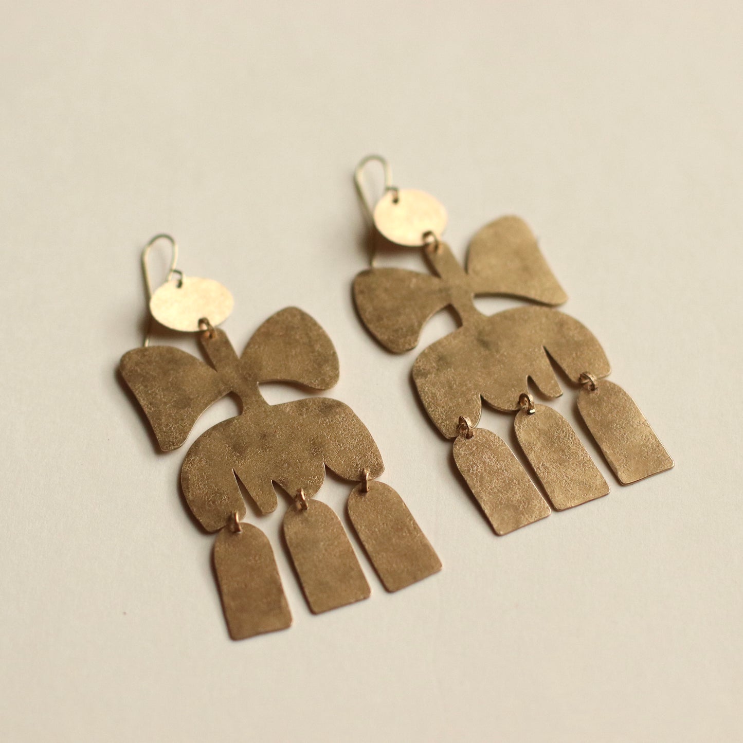 Gulushu | Heliconia Brass Earrings