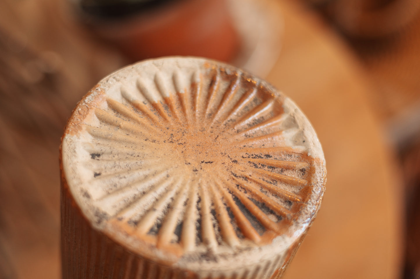 Tall Stoneware Ribbed Crock