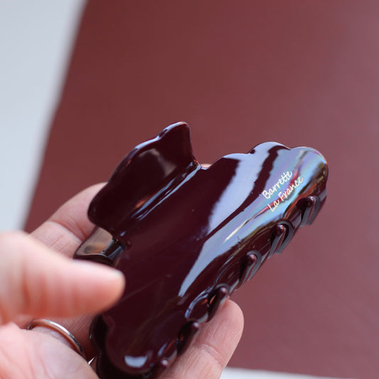Dune Clips | Scallop Edged Clip, Chocolate