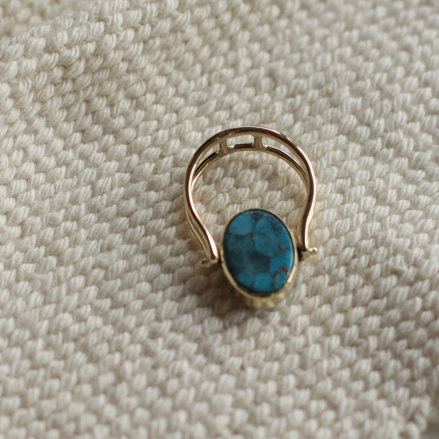Baizaar | Spinning Turquoise Ring, Brass