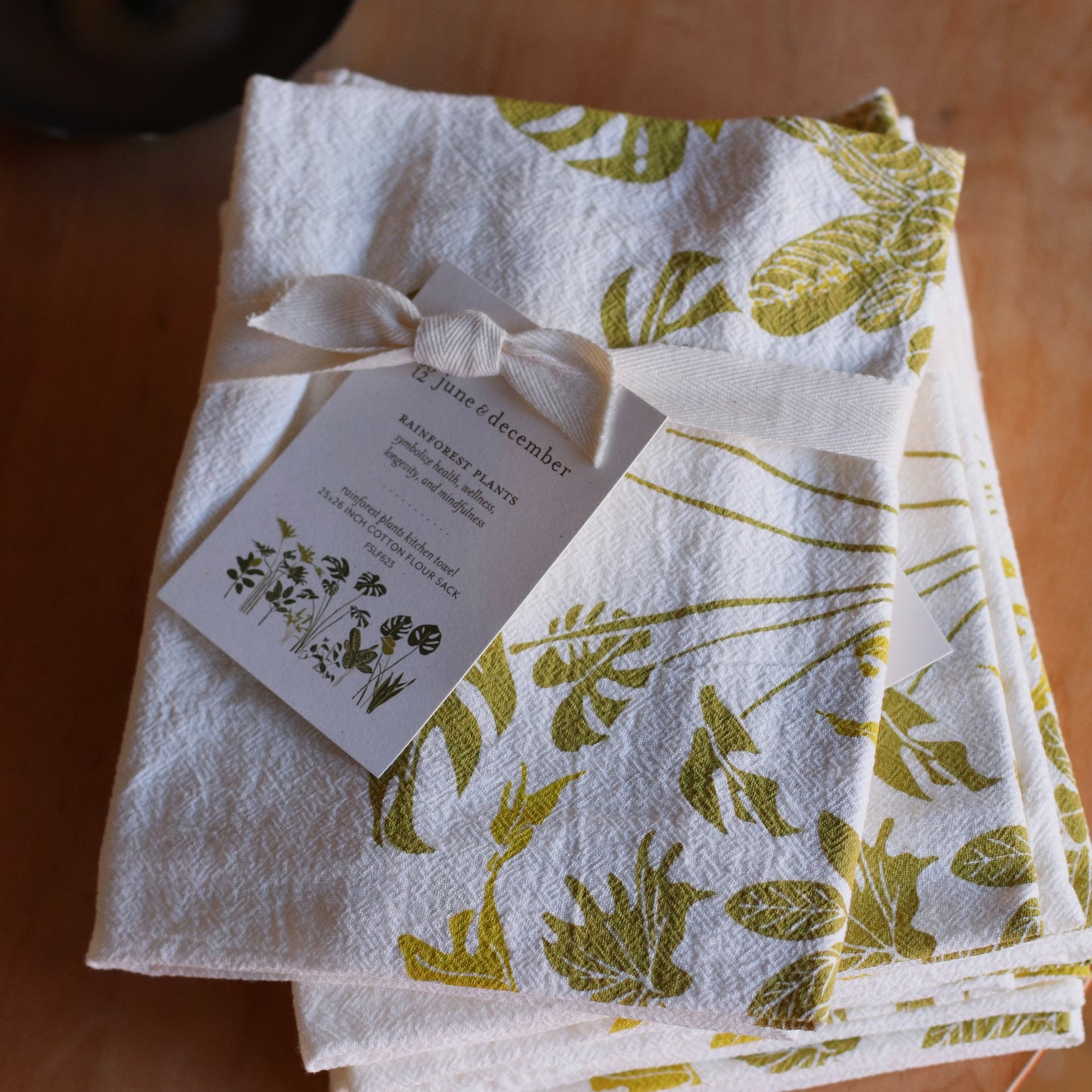 June & December | Rainforest Plants Kitchen Towel