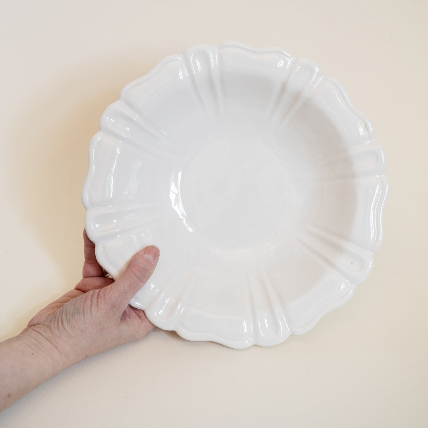 Cream Ironstone Style Serving Dish