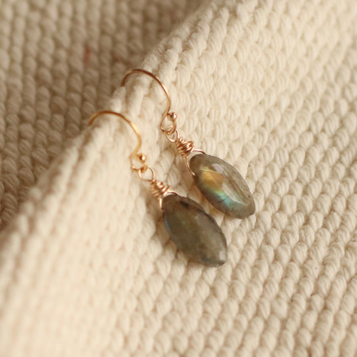 Cire’ Alexandria | Labradorite Marquise Drops, 14K Gold Filled