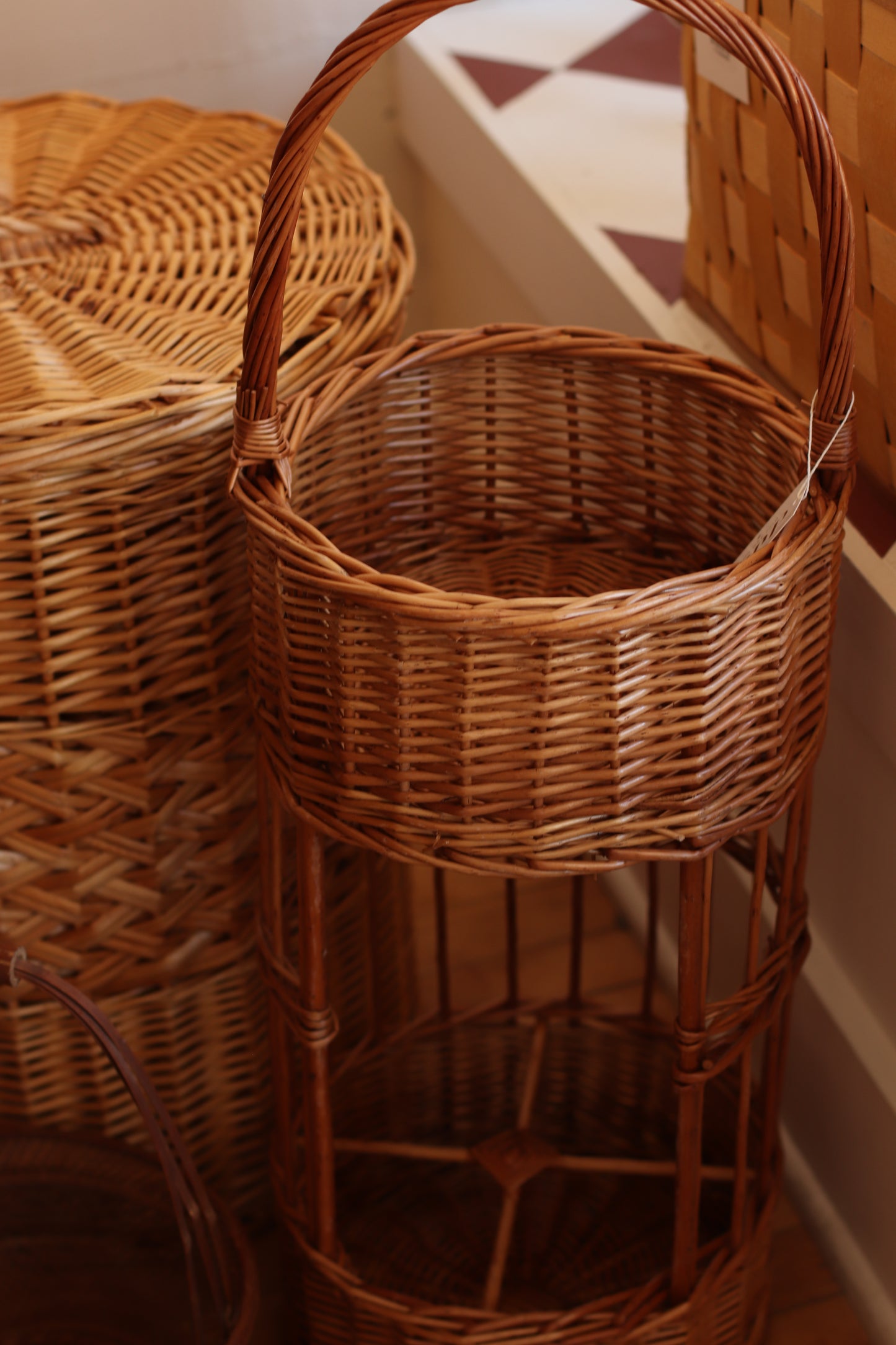 Woven Willow Branch Caddy Basket