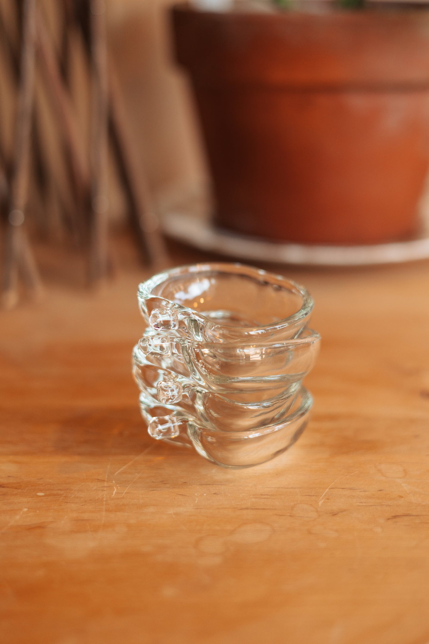Tiny Glass Apple Ring Dishes, Set of 4