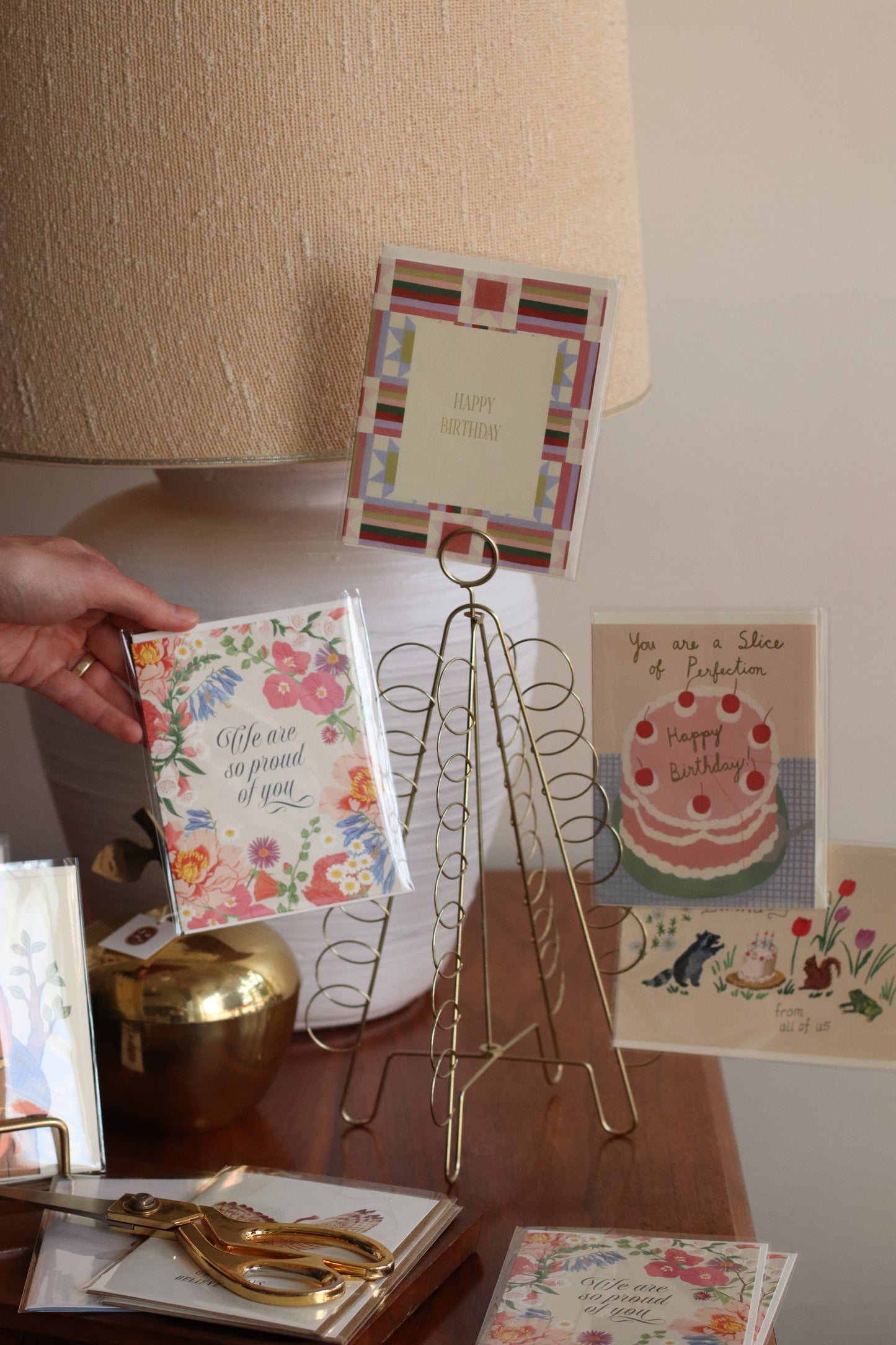 Gold Tree Card Holder