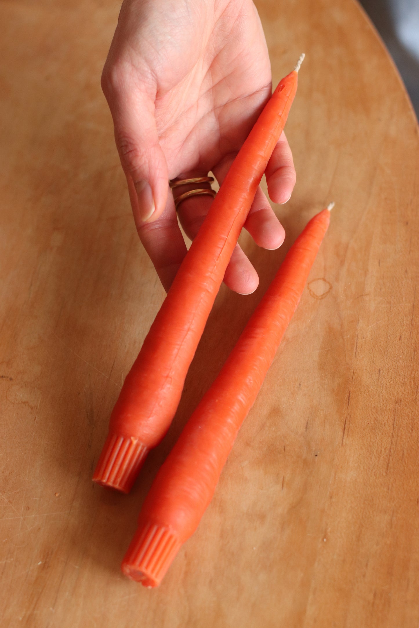 The Wax Pantry  | Carrot Beeswax Tapers