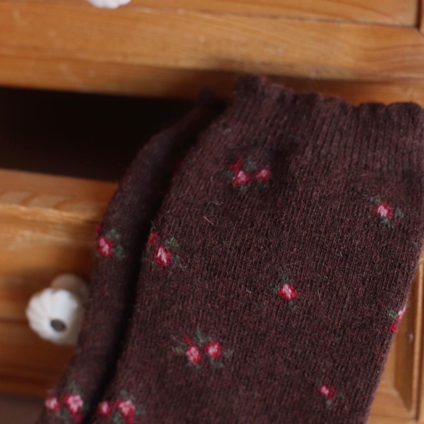 Dune Socks | Extra Soft Tiny Floral Socks, Chocolate