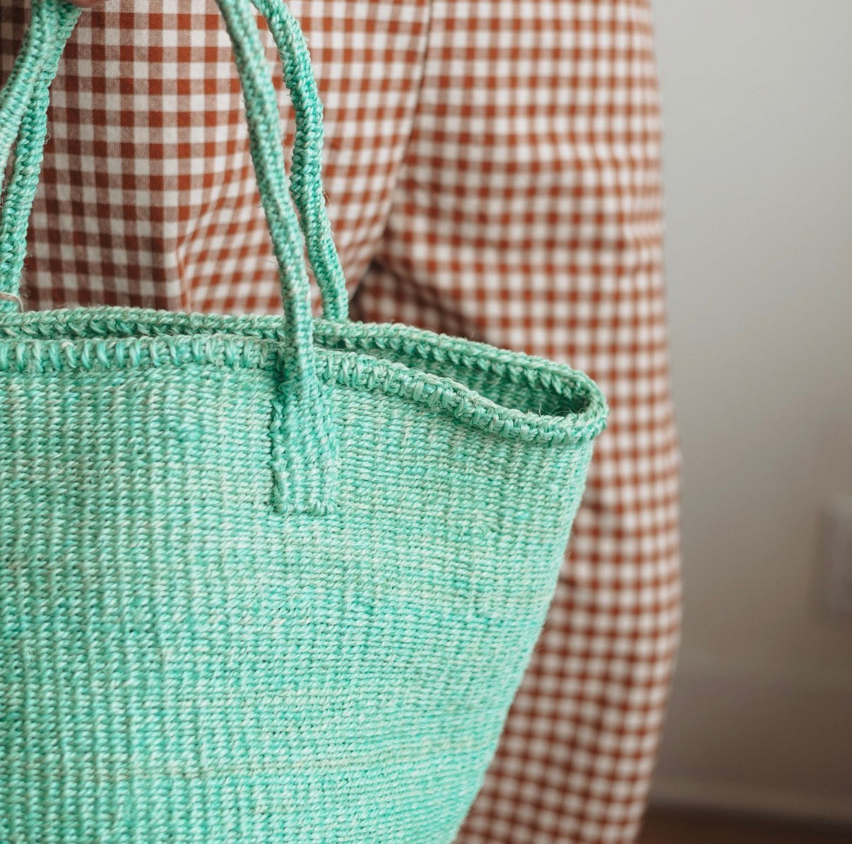 Amsha | Medium Sisal Tote, Seafoam