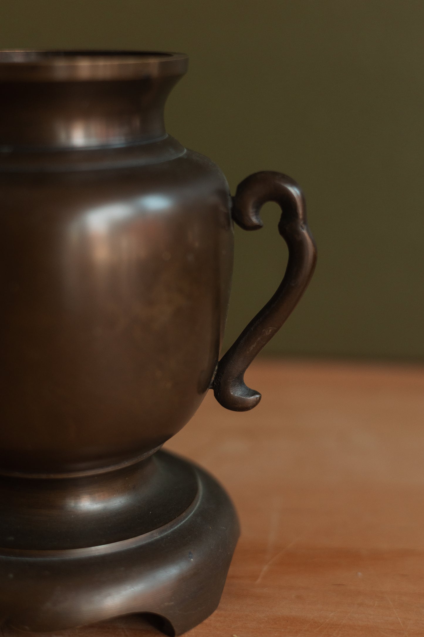 Footed Antique Metal Vase