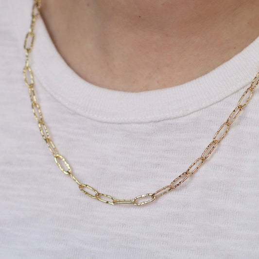 Dune Chain | Textured Paperclip Chain, 4mm, 18" Chain