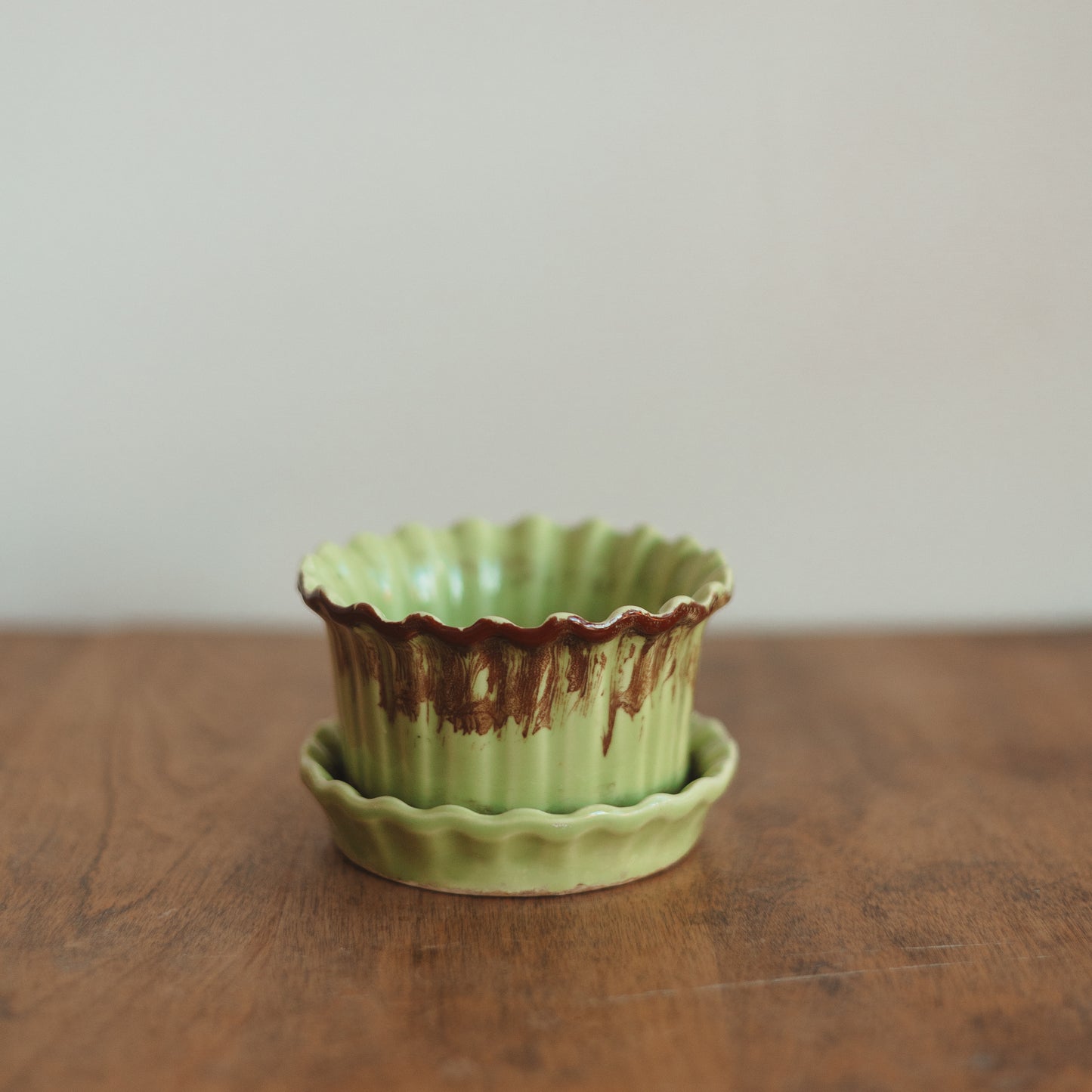 Lime Green Mini Vintage Planter