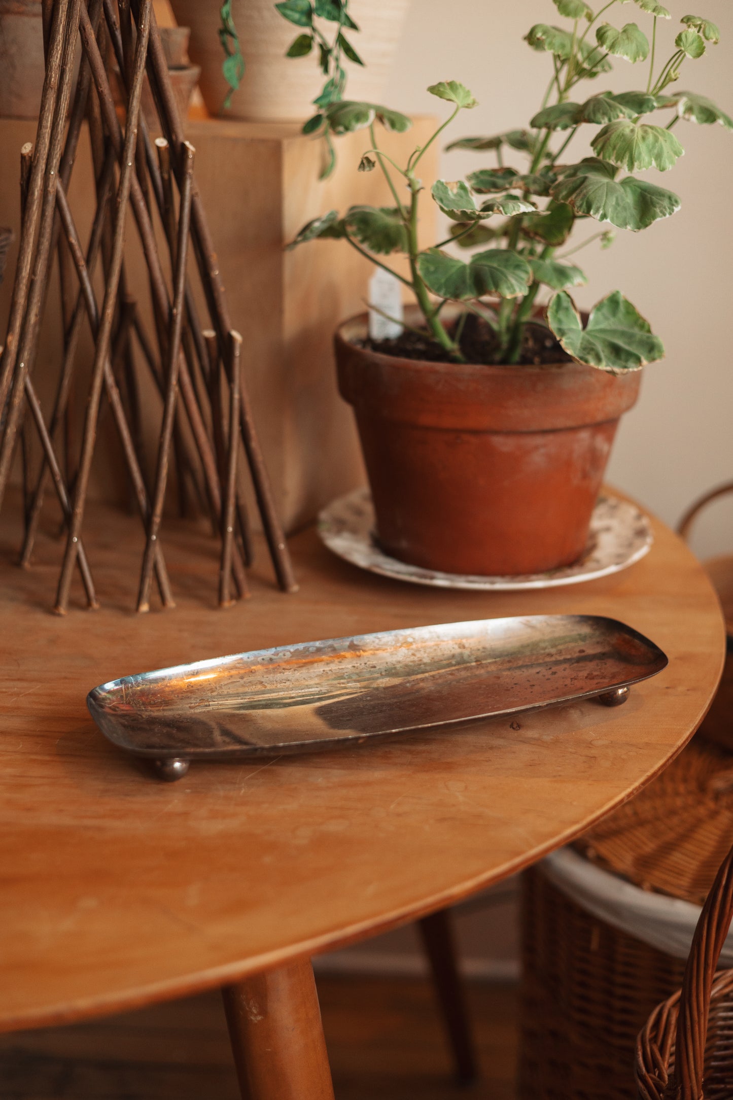 MCM Footed Silver Plated Serving  Dish