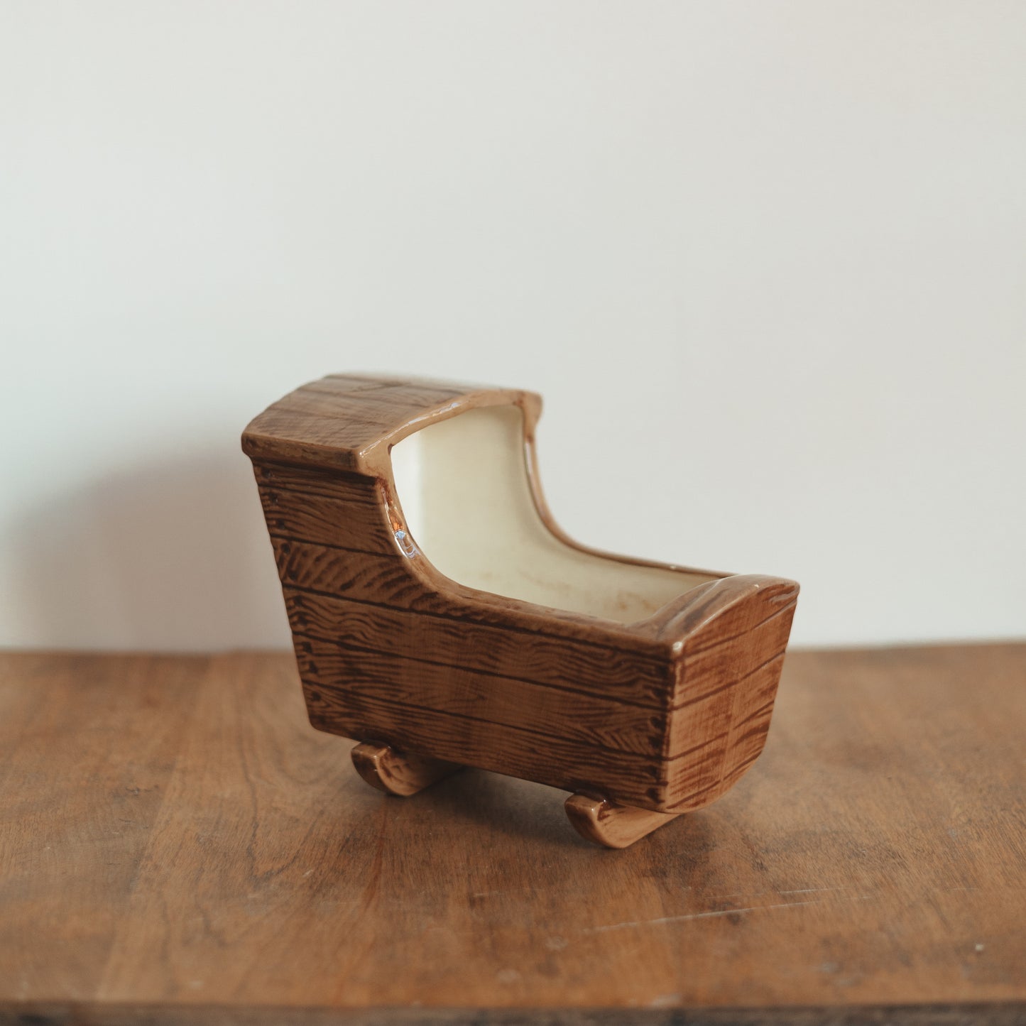 Vintage Baby Cradle Planter, handmade