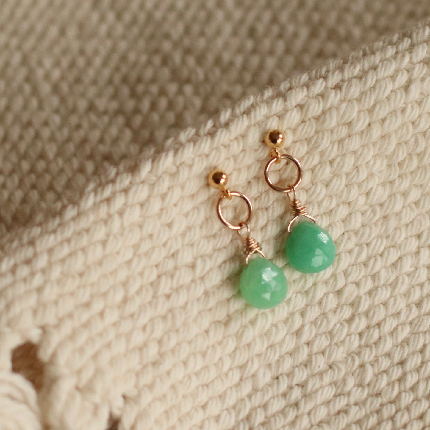 Cire’ Alexandria | Chrysoprase Gemstone Drops, 14K Gold Filled