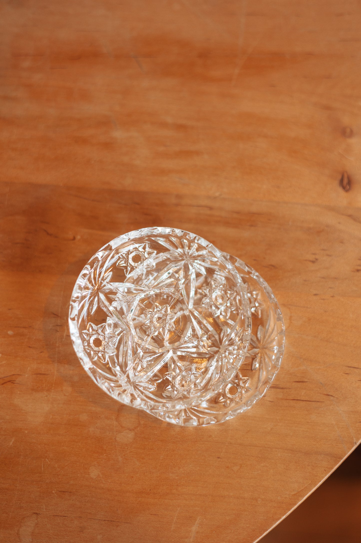 Pressed Glass Trinket Dish, Pair