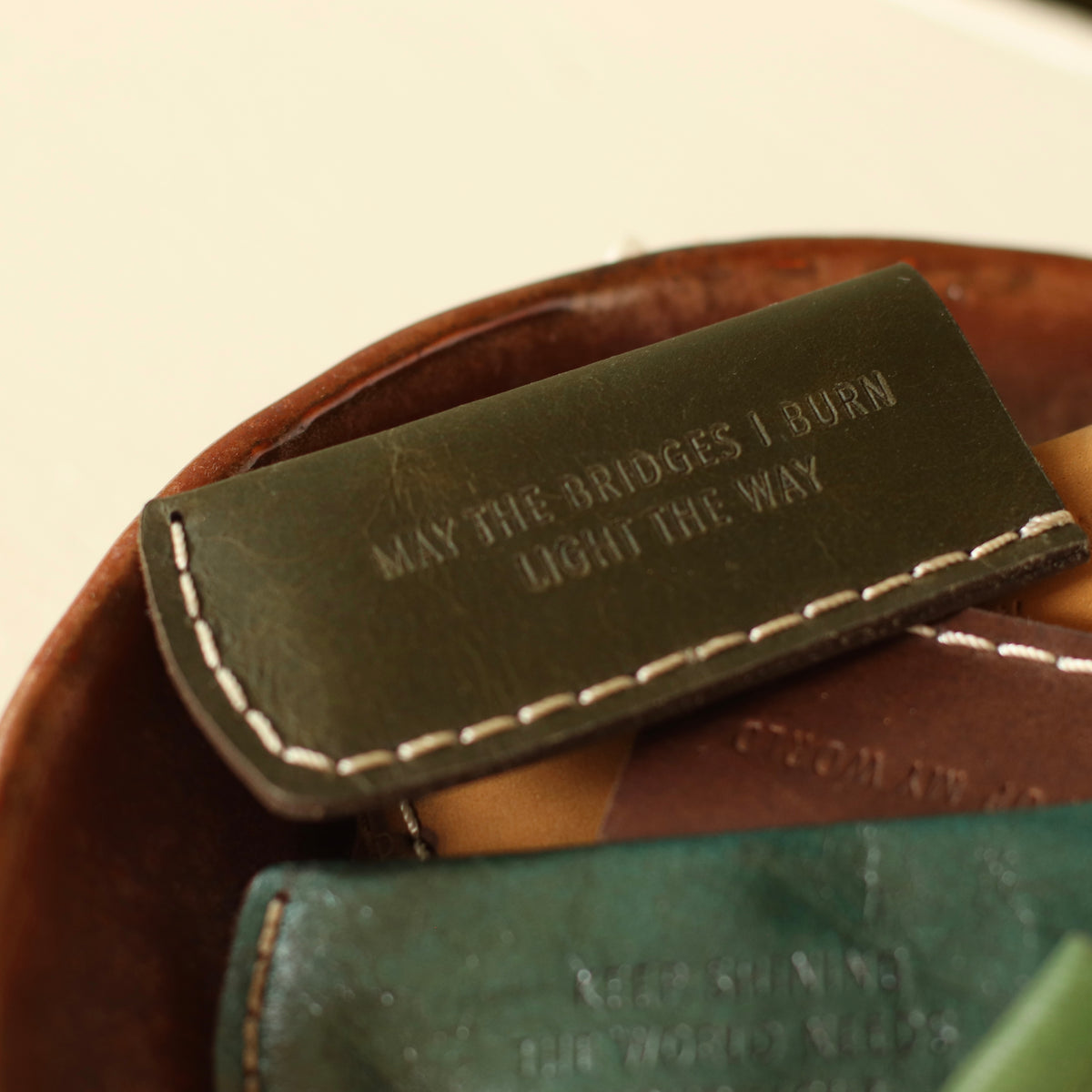 Dune Accents | Leather Lighter Cases with Embossed Quote, picked at random