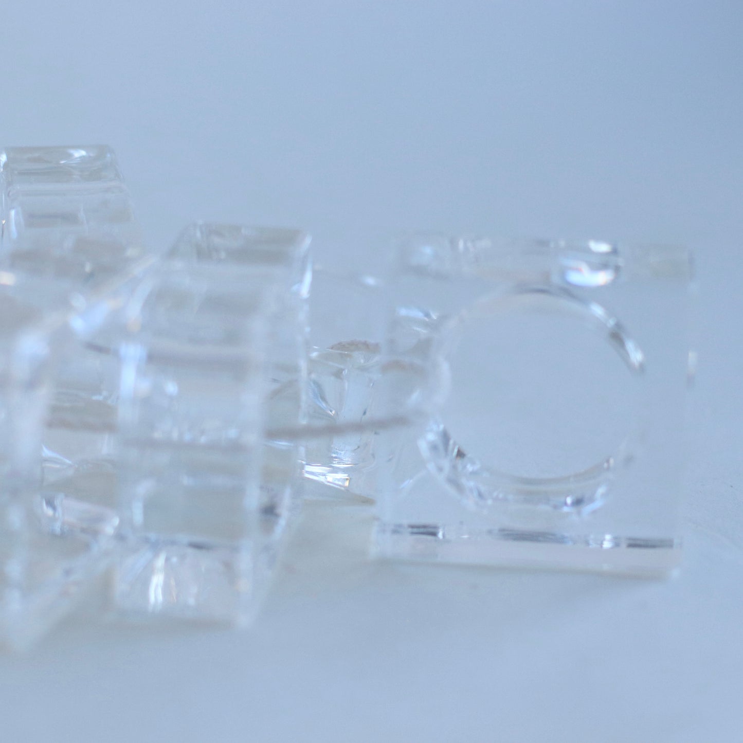 Clear Square Acrylic Napkin Rings, Set of 5
