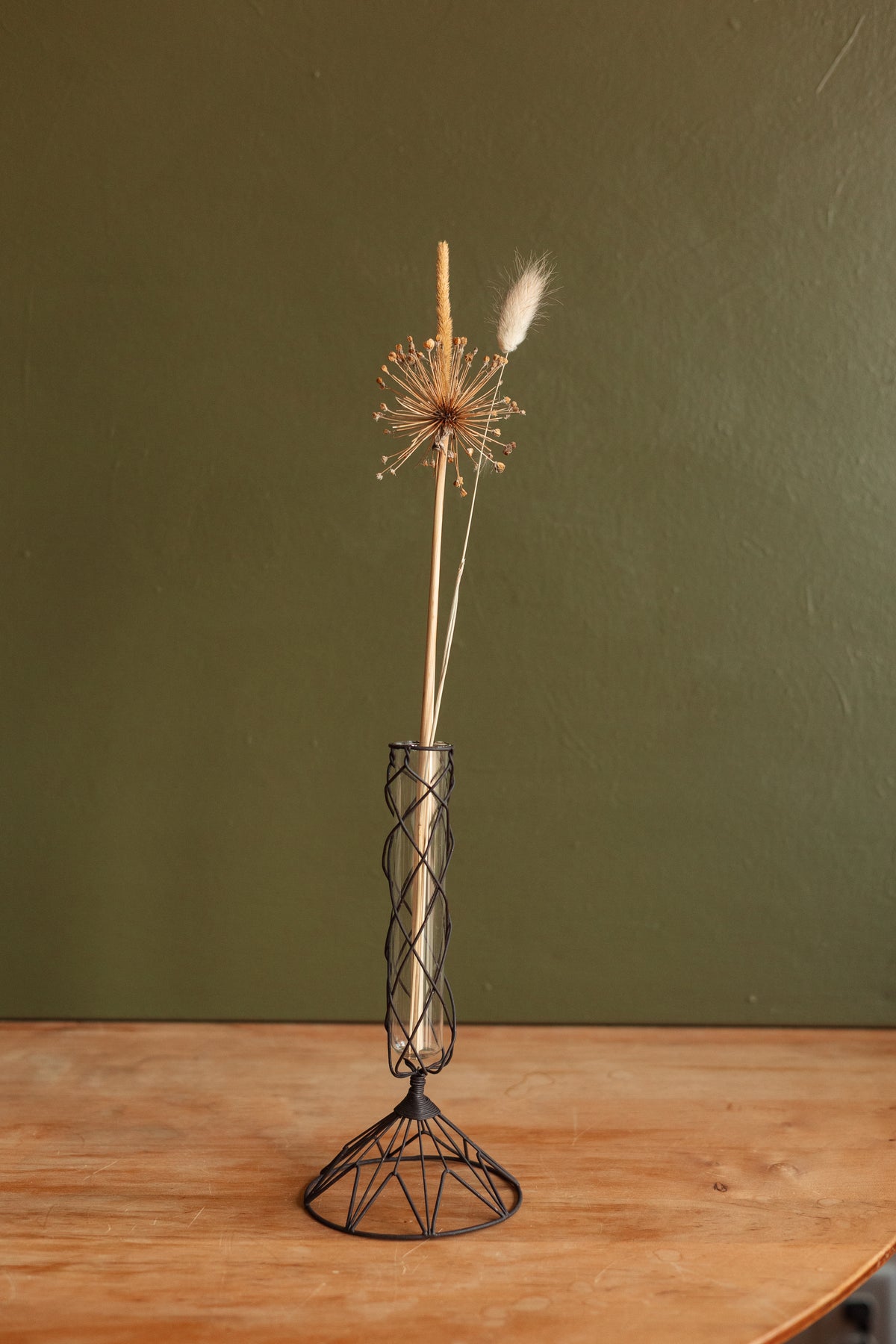 Dune Accents | Wire Wrapped Glass Bud Vase, Assorted Designs