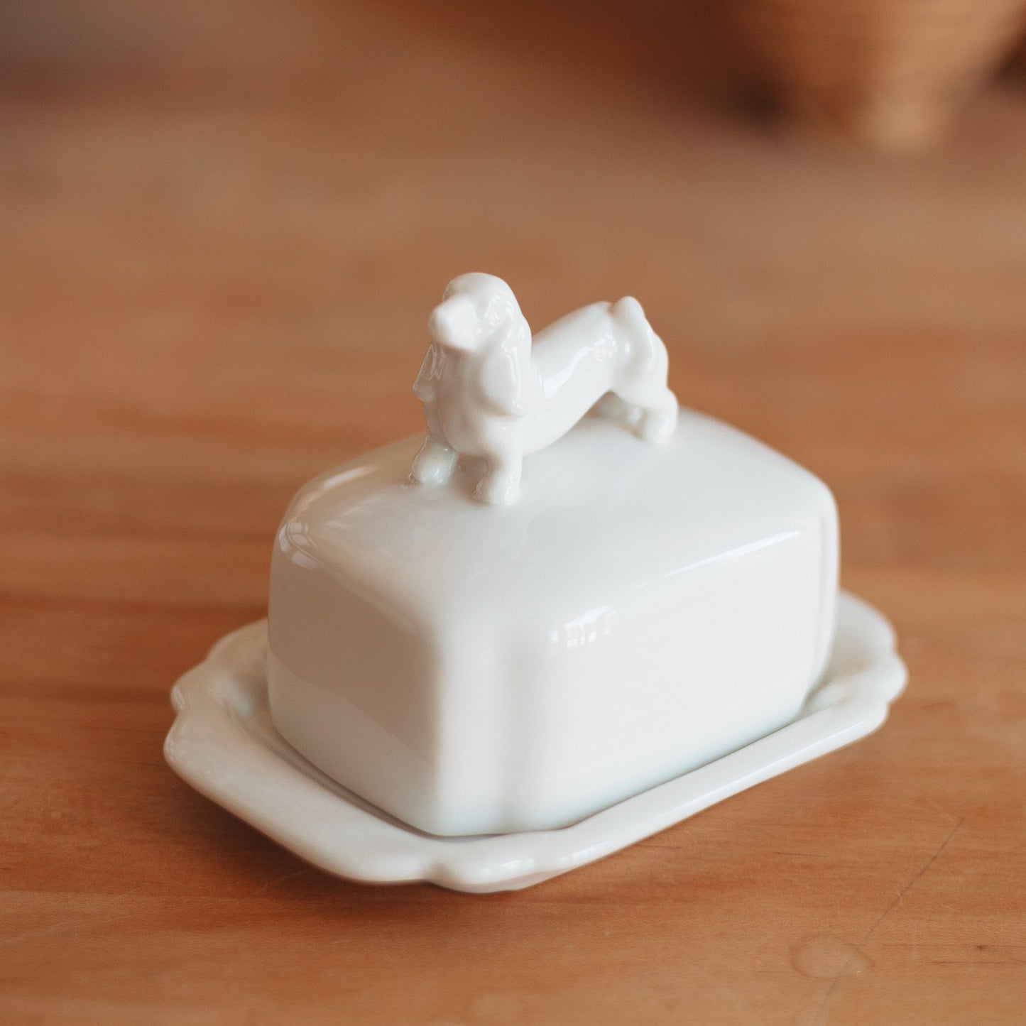Dachshund Lidded Butter Dish