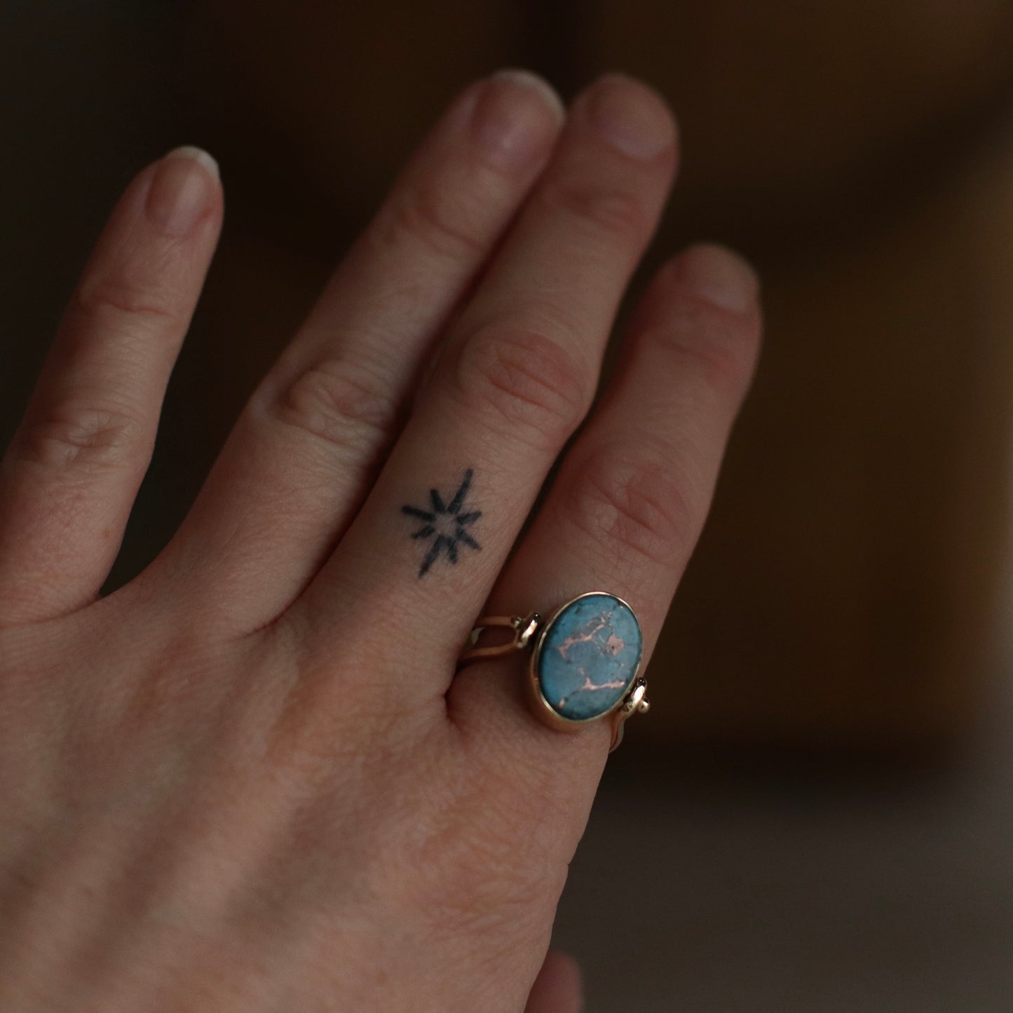 Baizaar | Spinning Turquoise Ring, Brass