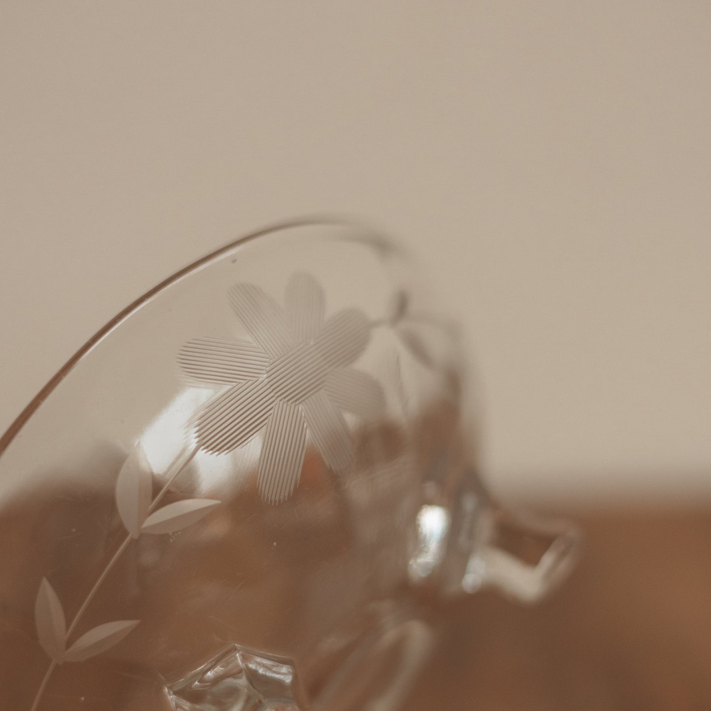 Etched Glass Candy Dish