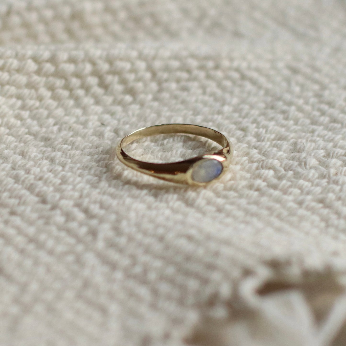 Baizaar | Moonstone Signet Ring, Brass