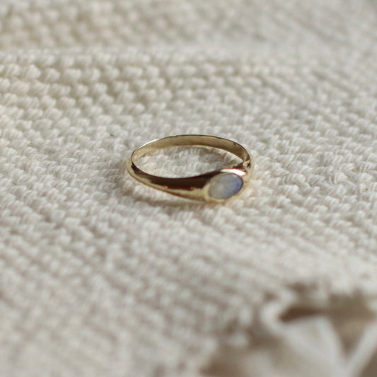 Baizaar | Moonstone Signet Ring, Brass