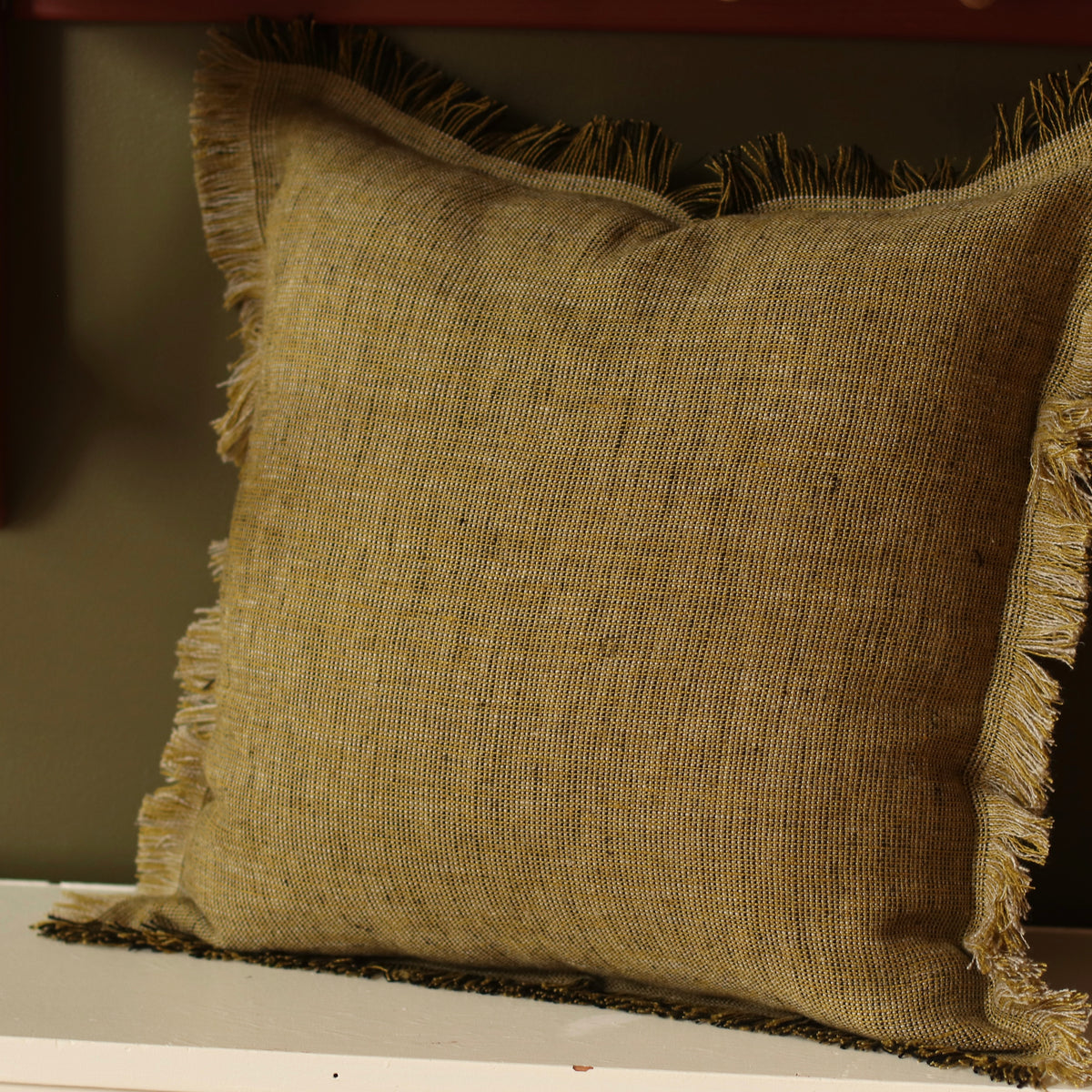 Dune Pillows | Linen Hamlet Pillow, Olive, 18"