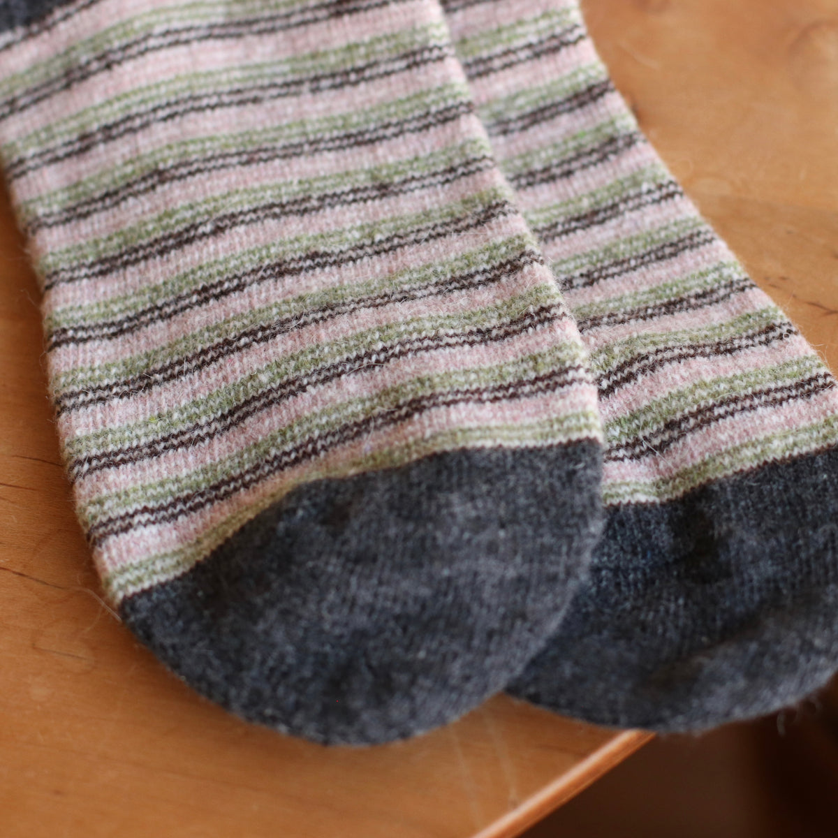 Dune Socks | Soft Striped Crew Sock, Pink