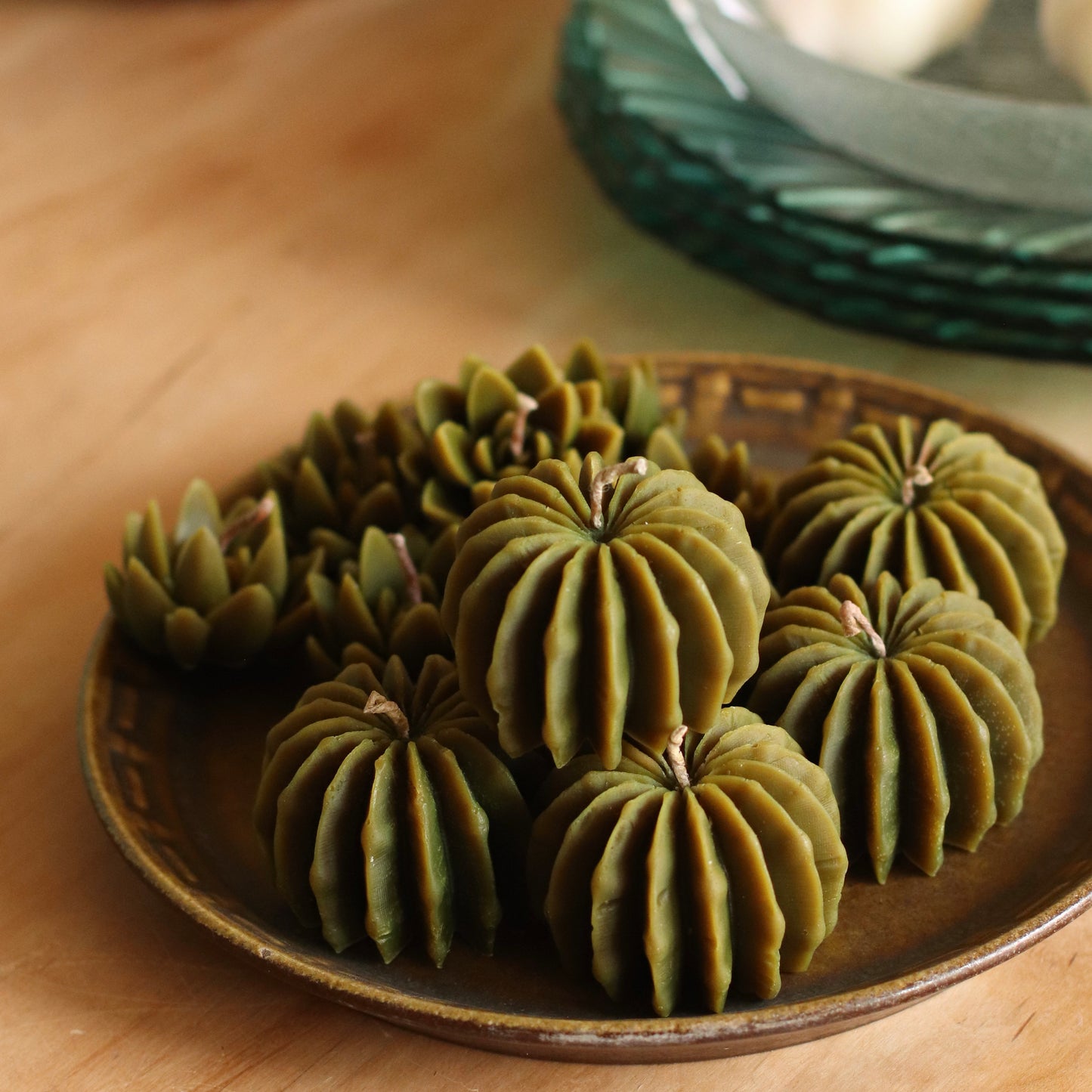 The Wax Pantry  | Small Barrel Cactus Beeswax Candle