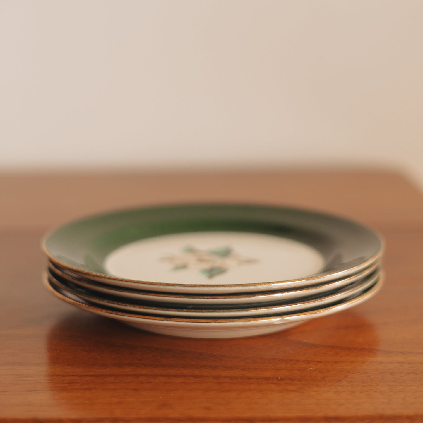 “Jade Rose” , Dessert Plates set of 4