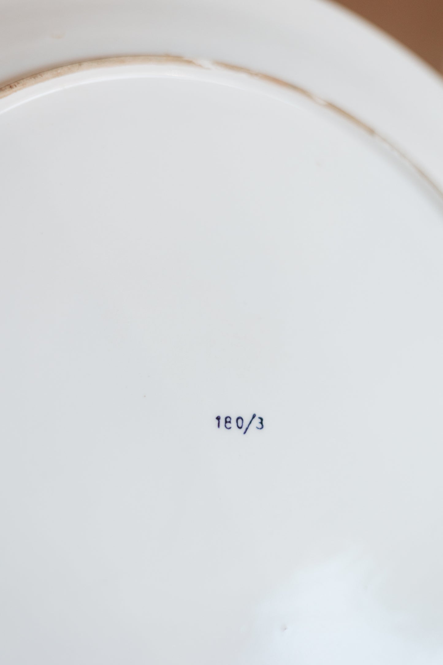 Large Serving Platter with Hand Painted Green Edge Details