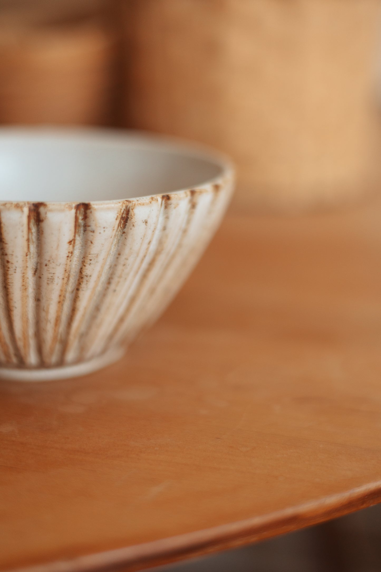 Emo Pottery | Cream Ridged Cereal Bowl